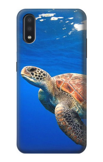 W3898 Sea Turtle Hülle Schutzhülle Taschen und Leder Flip für Samsung Galaxy A01