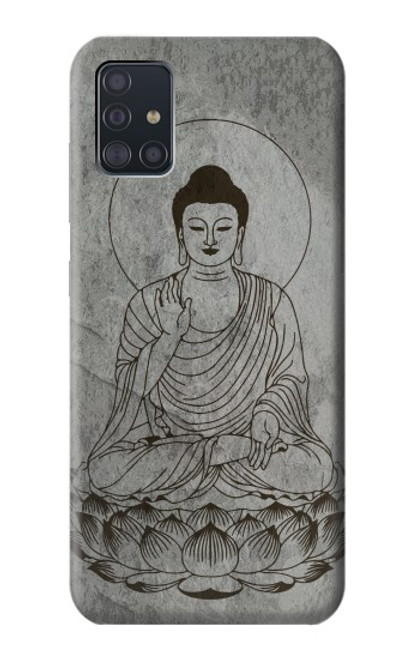 W3873 Buddha Line Art Hülle Schutzhülle Taschen und Leder Flip für Samsung Galaxy A51