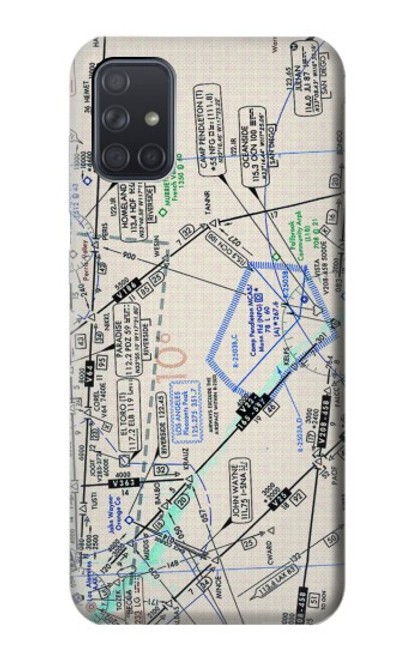 W3882 Flying Enroute Chart Hülle Schutzhülle Taschen und Leder Flip für Samsung Galaxy A71