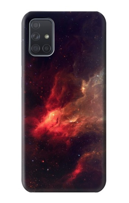 W3897 Red Nebula Space Hülle Schutzhülle Taschen und Leder Flip für Samsung Galaxy A71