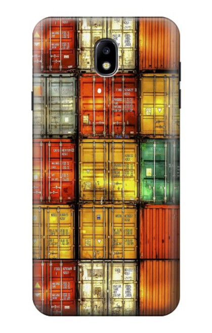 W3861 Colorful Container Block Hülle Schutzhülle Taschen und Leder Flip für Samsung Galaxy J7 (2018), J7 Aero, J7 Top, J7 Aura, J7 Crown, J7 Refine, J7 Eon, J7 V 2nd Gen, J7 Star