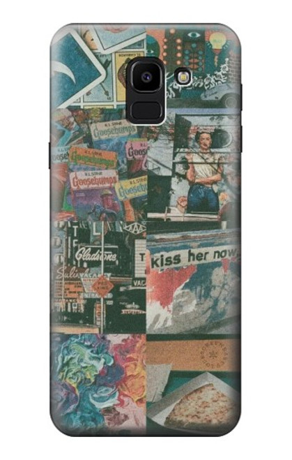 W3909 Vintage Poster Hülle Schutzhülle Taschen und Leder Flip für Samsung Galaxy J6 (2018)