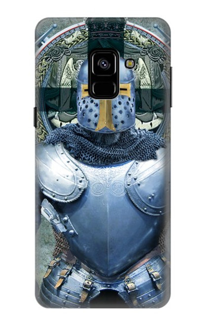 W3864 Medieval Templar Heavy Armor Knight Hülle Schutzhülle Taschen und Leder Flip für Samsung Galaxy A8 (2018)