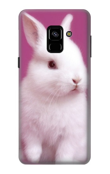W3870 Cute Baby Bunny Hülle Schutzhülle Taschen und Leder Flip für Samsung Galaxy A8 (2018)
