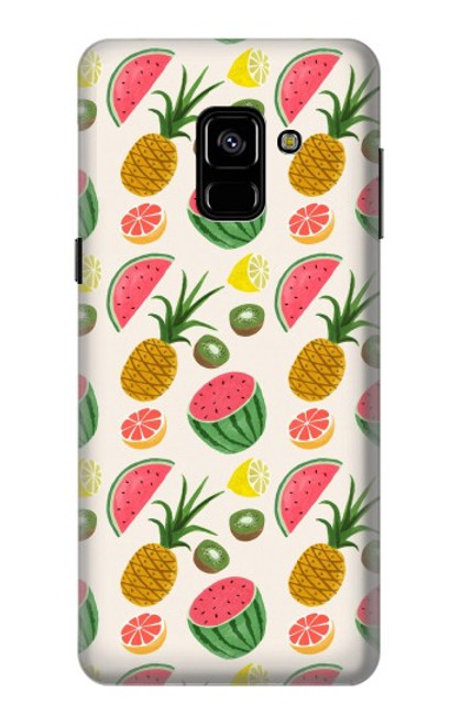 W3883 Fruit Pattern Hülle Schutzhülle Taschen und Leder Flip für Samsung Galaxy A8 (2018)