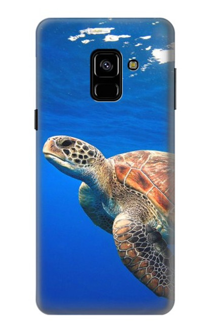 W3898 Sea Turtle Hülle Schutzhülle Taschen und Leder Flip für Samsung Galaxy A8 (2018)