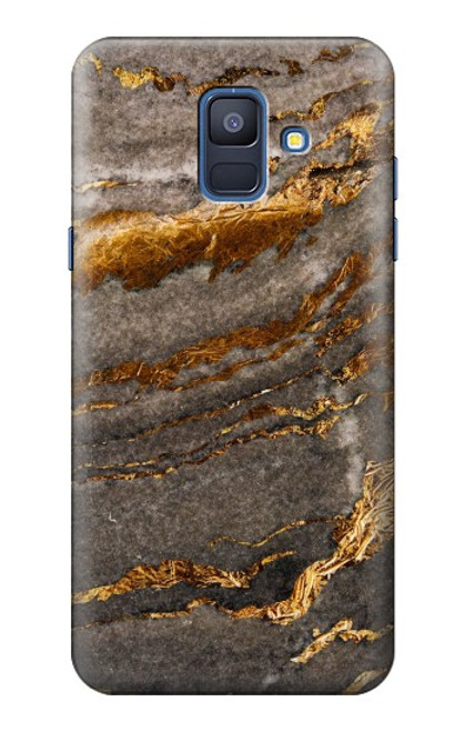 W3886 Gray Marble Rock Hülle Schutzhülle Taschen und Leder Flip für Samsung Galaxy A6 (2018)