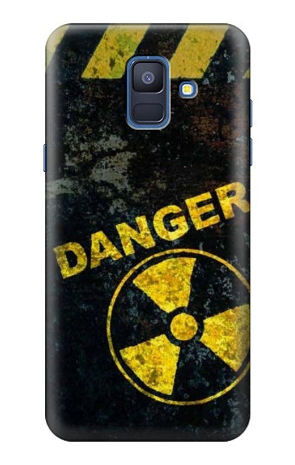 W3891 Nuclear Hazard Danger Hülle Schutzhülle Taschen und Leder Flip für Samsung Galaxy A6 (2018)