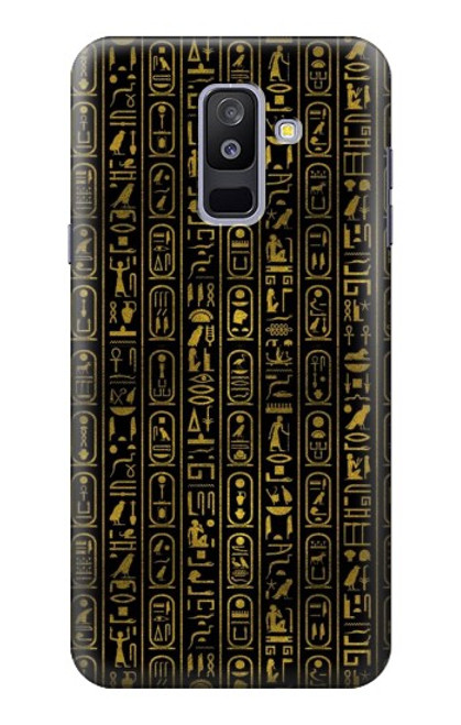 W3869 Ancient Egyptian Hieroglyphic Hülle Schutzhülle Taschen und Leder Flip für Samsung Galaxy A6+ (2018), J8 Plus 2018, A6 Plus 2018