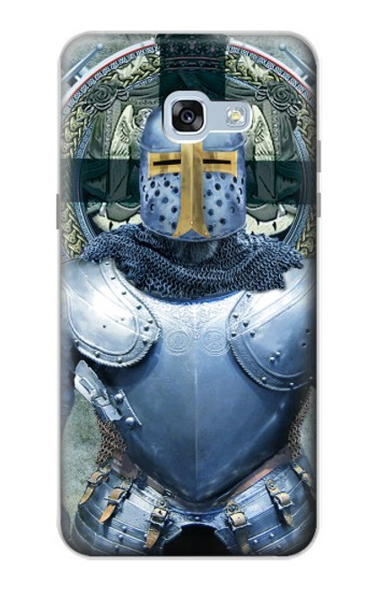 W3864 Medieval Templar Heavy Armor Knight Hülle Schutzhülle Taschen und Leder Flip für Samsung Galaxy A5 (2017)