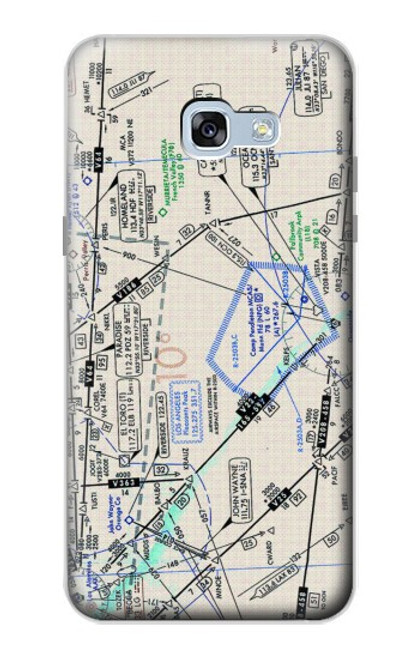 W3882 Flying Enroute Chart Hülle Schutzhülle Taschen und Leder Flip für Samsung Galaxy A5 (2017)