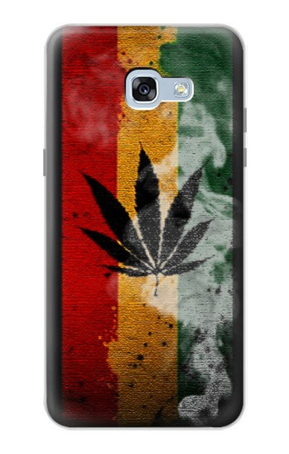 W3890 Reggae Rasta Flag Smoke Hülle Schutzhülle Taschen und Leder Flip für Samsung Galaxy A5 (2017)