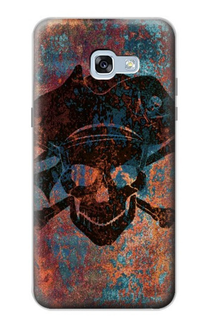 W3895 Pirate Skull Metal Hülle Schutzhülle Taschen und Leder Flip für Samsung Galaxy A5 (2017)