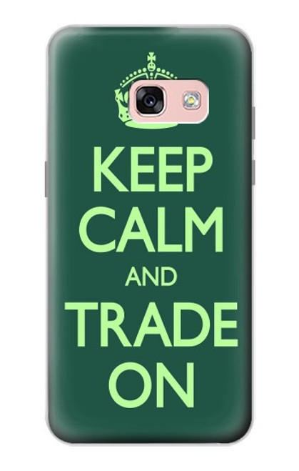 W3862 Keep Calm and Trade On Hülle Schutzhülle Taschen und Leder Flip für Samsung Galaxy A3 (2017)