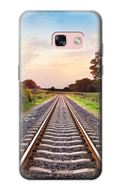 W3866 Railway Straight Train Track Hülle Schutzhülle Taschen und Leder Flip für Samsung Galaxy A3 (2017)