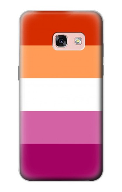 W3887 Lesbian Pride Flag Hülle Schutzhülle Taschen und Leder Flip für Samsung Galaxy A3 (2017)