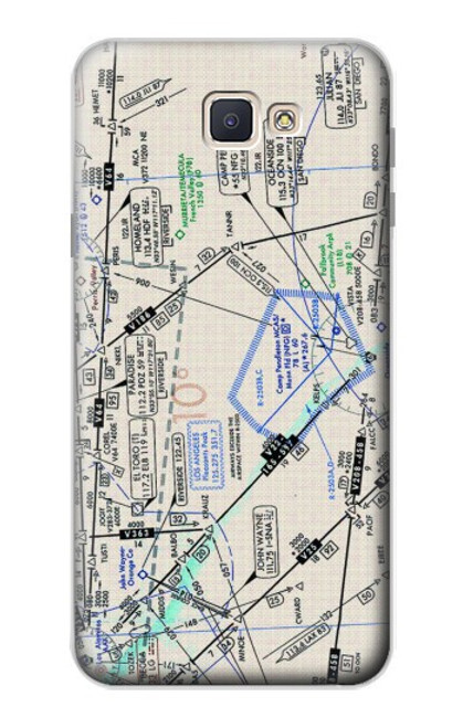W3882 Flying Enroute Chart Hülle Schutzhülle Taschen und Leder Flip für Samsung Galaxy J7 Prime (SM-G610F)