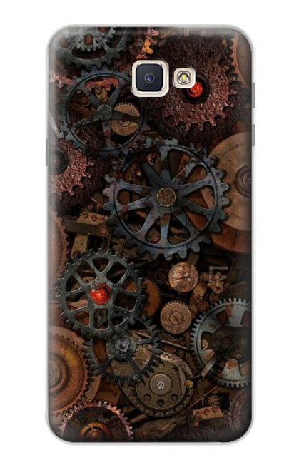 W3884 Steampunk Mechanical Gears Hülle Schutzhülle Taschen und Leder Flip für Samsung Galaxy J7 Prime (SM-G610F)