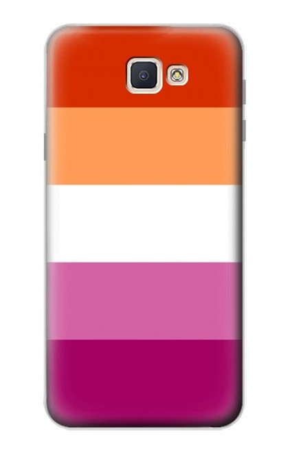 W3887 Lesbian Pride Flag Hülle Schutzhülle Taschen und Leder Flip für Samsung Galaxy J7 Prime (SM-G610F)