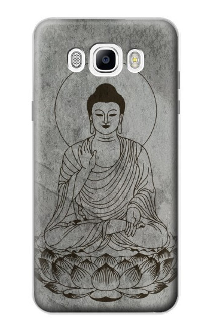 W3873 Buddha Line Art Hülle Schutzhülle Taschen und Leder Flip für Samsung Galaxy J7 (2016)