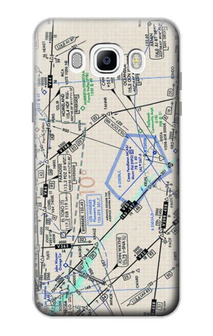 W3882 Flying Enroute Chart Hülle Schutzhülle Taschen und Leder Flip für Samsung Galaxy J7 (2016)