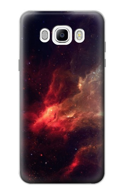 W3897 Red Nebula Space Hülle Schutzhülle Taschen und Leder Flip für Samsung Galaxy J7 (2016)
