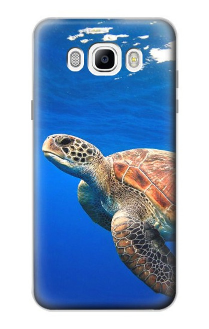 W3898 Sea Turtle Hülle Schutzhülle Taschen und Leder Flip für Samsung Galaxy J7 (2016)