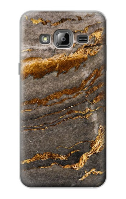W3886 Gray Marble Rock Hülle Schutzhülle Taschen und Leder Flip für Samsung Galaxy J3 (2016)