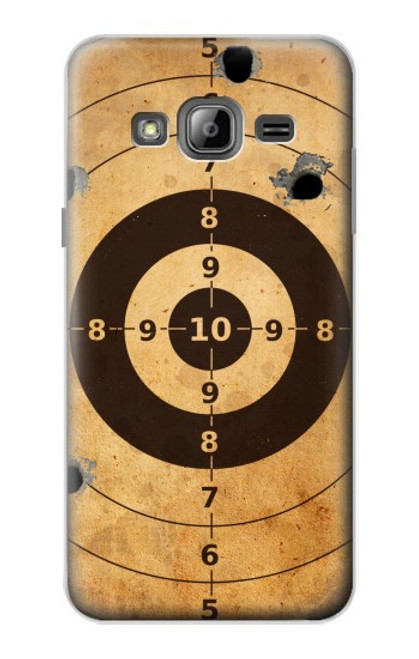 W3894 Paper Gun Shooting Target Hülle Schutzhülle Taschen und Leder Flip für Samsung Galaxy J3 (2016)