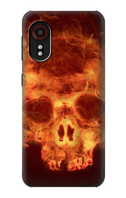 W3881 Fire Skull Hülle Schutzhülle Taschen und Leder Flip für Samsung Galaxy Xcover 5