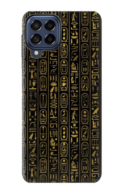 W3869 Ancient Egyptian Hieroglyphic Hülle Schutzhülle Taschen und Leder Flip für Samsung Galaxy M53