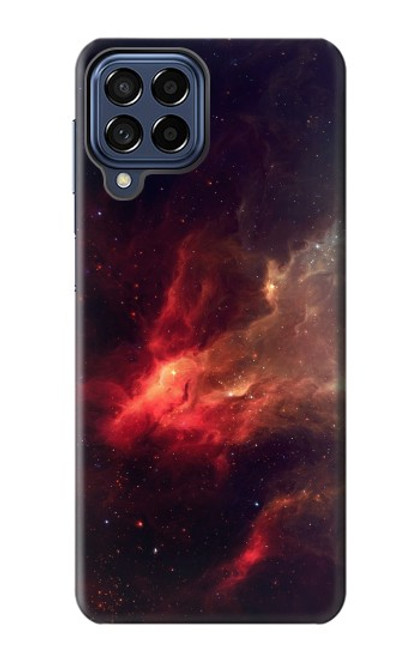 W3897 Red Nebula Space Hülle Schutzhülle Taschen und Leder Flip für Samsung Galaxy M53