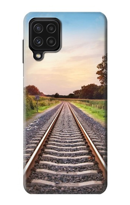 W3866 Railway Straight Train Track Hülle Schutzhülle Taschen und Leder Flip für Samsung Galaxy M22