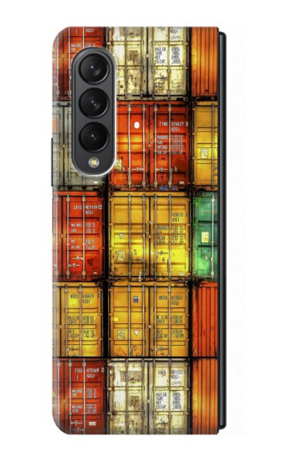 W3861 Colorful Container Block Hülle Schutzhülle Taschen Flip für Samsung Galaxy Z Fold 3 5G