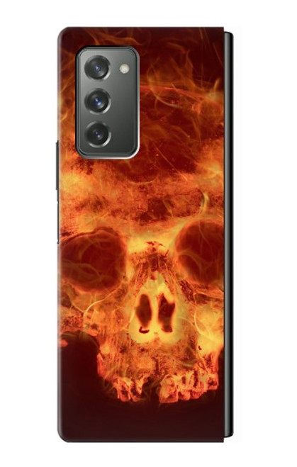 W3881 Fire Skull Hülle Schutzhülle Taschen Flip für Samsung Galaxy Z Fold2 5G
