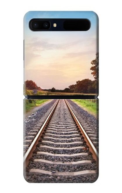 W3866 Railway Straight Train Track Hülle Schutzhülle Taschen Flip für Samsung Galaxy Z Flip 5G