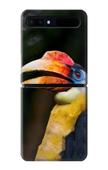 W3876 Colorful Hornbill Hülle Schutzhülle Taschen Flip für Samsung Galaxy Z Flip 5G