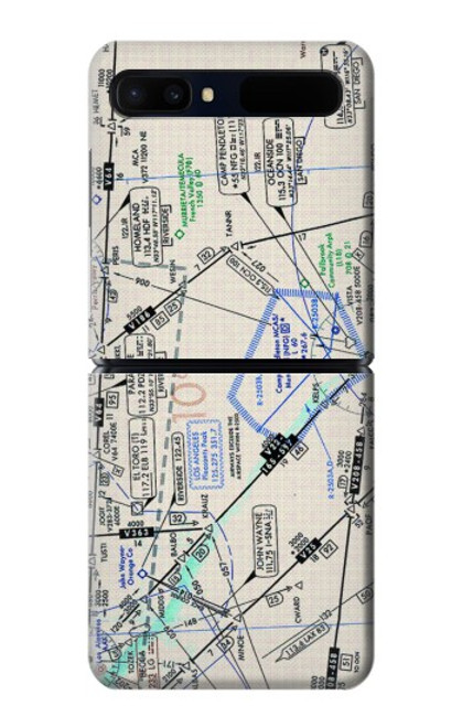 W3882 Flying Enroute Chart Hülle Schutzhülle Taschen Flip für Samsung Galaxy Z Flip 5G