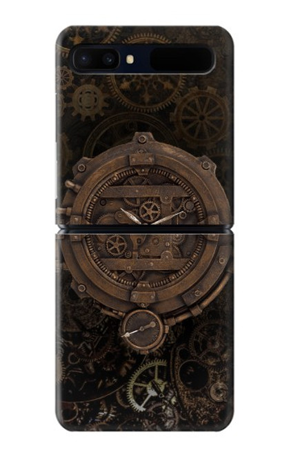 W3902 Steampunk Clock Gear Hülle Schutzhülle Taschen Flip für Samsung Galaxy Z Flip 5G