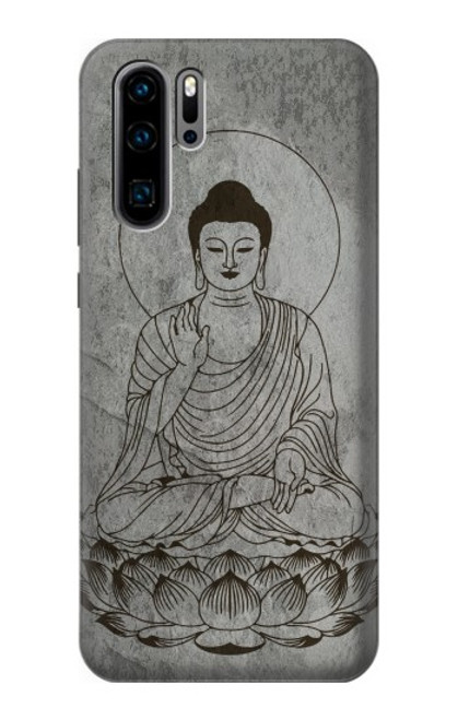 W3873 Buddha Line Art Hülle Schutzhülle Taschen und Leder Flip für Huawei P30 Pro