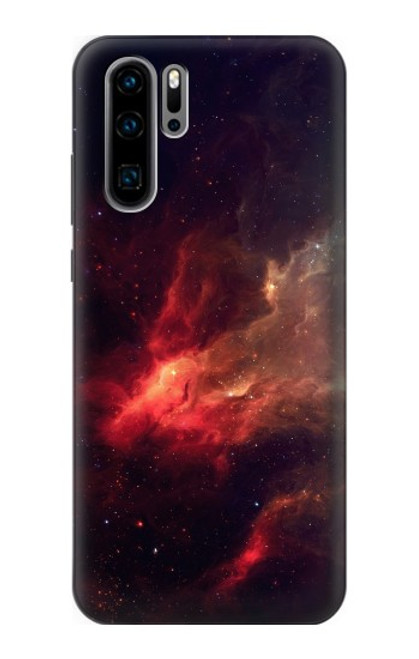 W3897 Red Nebula Space Hülle Schutzhülle Taschen und Leder Flip für Huawei P30 Pro