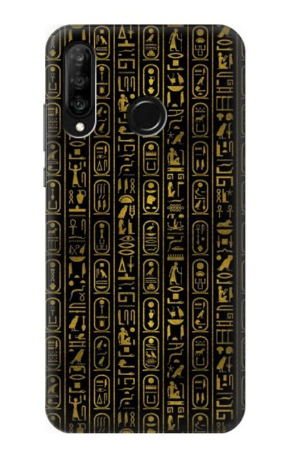 W3869 Ancient Egyptian Hieroglyphic Hülle Schutzhülle Taschen und Leder Flip für Huawei P30 lite