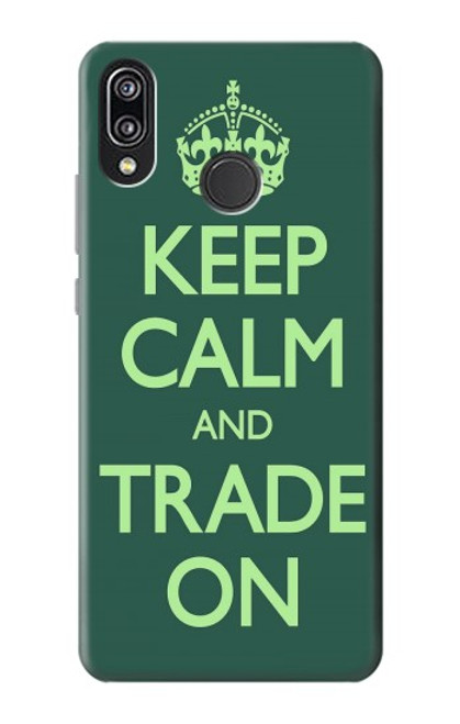 W3862 Keep Calm and Trade On Hülle Schutzhülle Taschen und Leder Flip für Huawei P20 Lite