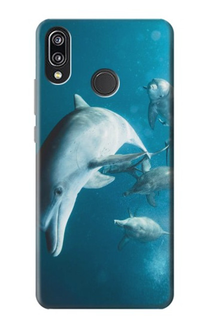 W3878 Dolphin Hülle Schutzhülle Taschen und Leder Flip für Huawei P20 Lite