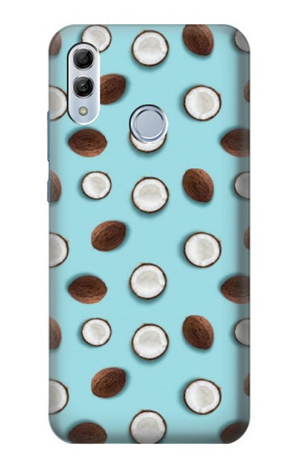 W3860 Coconut Dot Pattern Hülle Schutzhülle Taschen und Leder Flip für Huawei Honor 10 Lite, Huawei P Smart 2019