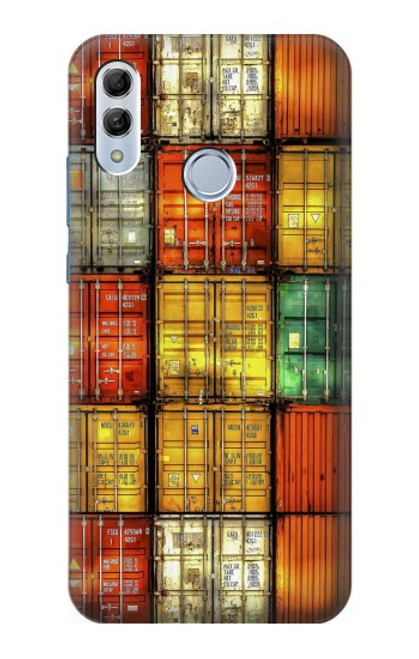 W3861 Colorful Container Block Hülle Schutzhülle Taschen und Leder Flip für Huawei Honor 10 Lite, Huawei P Smart 2019