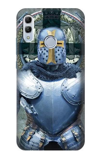 W3864 Medieval Templar Heavy Armor Knight Hülle Schutzhülle Taschen und Leder Flip für Huawei Honor 10 Lite, Huawei P Smart 2019