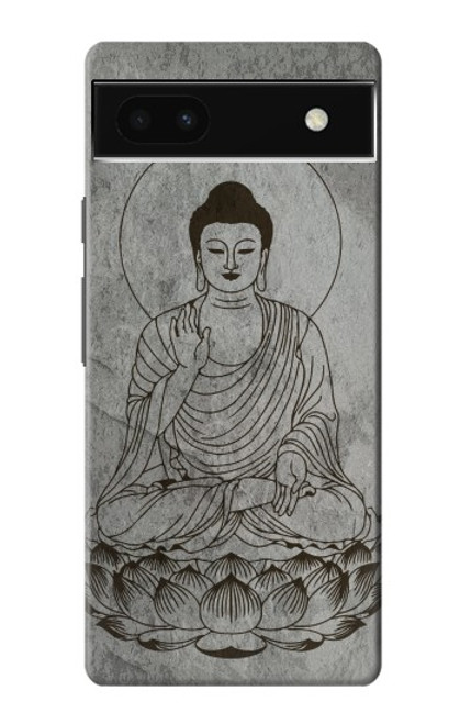 W3873 Buddha Line Art Hülle Schutzhülle Taschen und Leder Flip für Google Pixel 6a