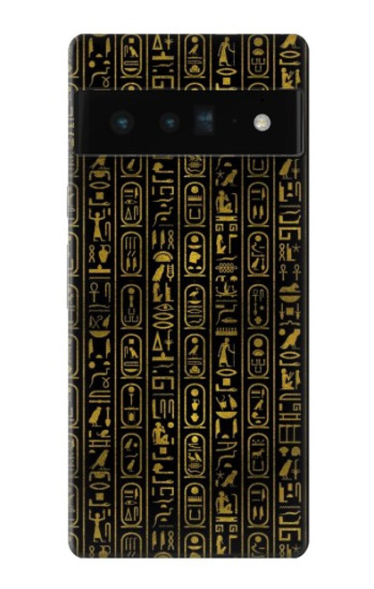 W3869 Ancient Egyptian Hieroglyphic Hülle Schutzhülle Taschen und Leder Flip für Google Pixel 6 Pro