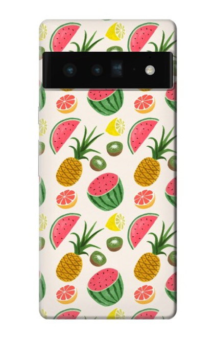 W3883 Fruit Pattern Hülle Schutzhülle Taschen und Leder Flip für Google Pixel 6 Pro